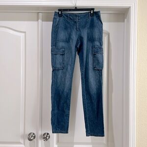 J Jill cargo pocket chambray jeans. 4